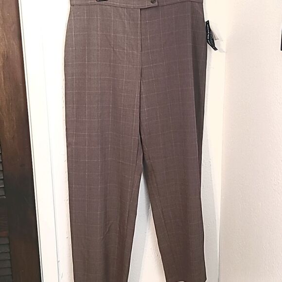 Briggs Comfort Waist Pants, Brown & Tan Plaid, Size 18, NWT - Picture 1 of 9